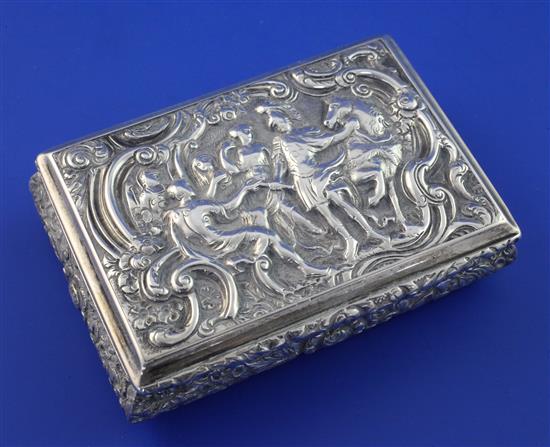 A George IV silver snuff box by Thomas Shaw, 3in.